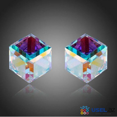 Austrian crystal earrings Azora "Gradual Cube"